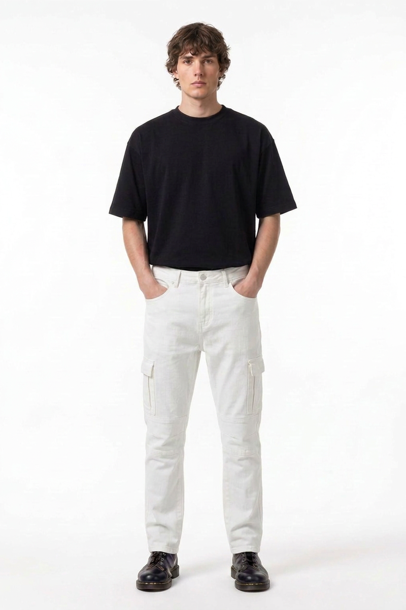 Men's Slim Fit Straight Leg Cargo Jeans