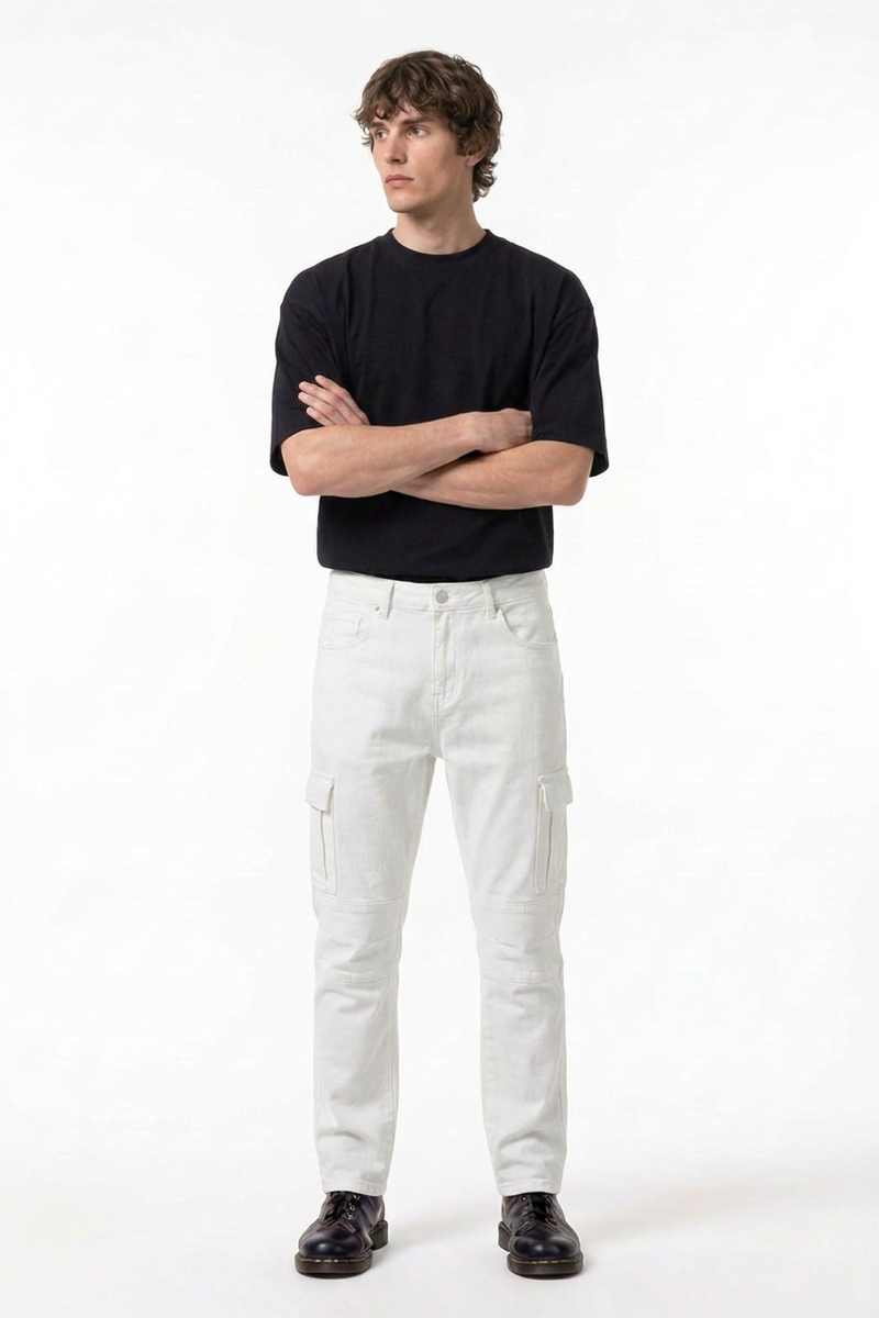 Men's Slim Fit Straight Leg Cargo Jeans