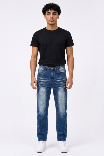 Men's Vintage Wash Straight Leg Jeans