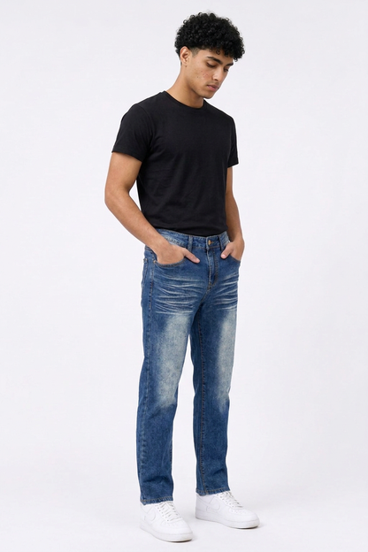 Men's Vintage Wash Straight Leg Jeans
