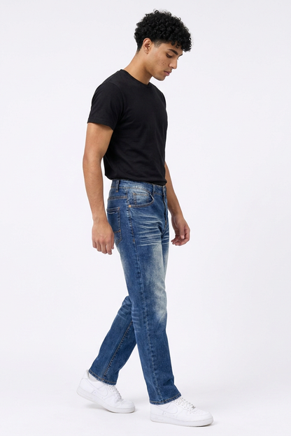 Men's Vintage Wash Straight Leg Jeans