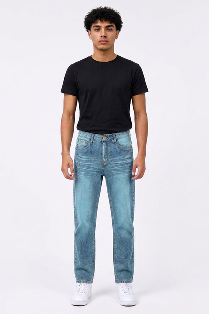 Men's Vintage Wash Straight Leg Jeans