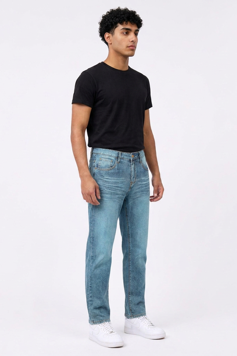 Men's Vintage Wash Straight Leg Jeans