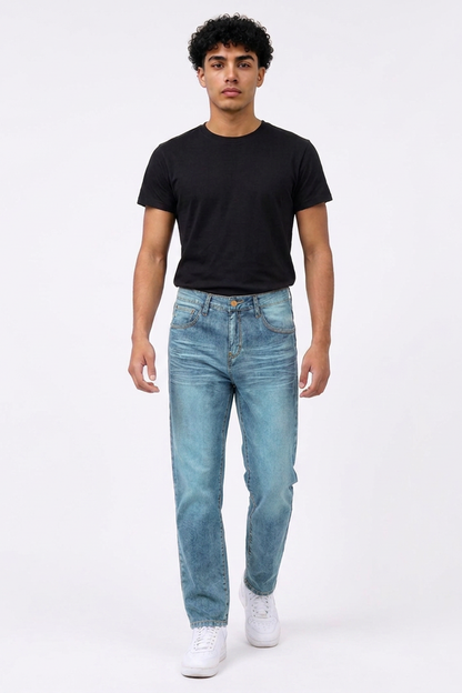 Men's Vintage Wash Straight Leg Jeans