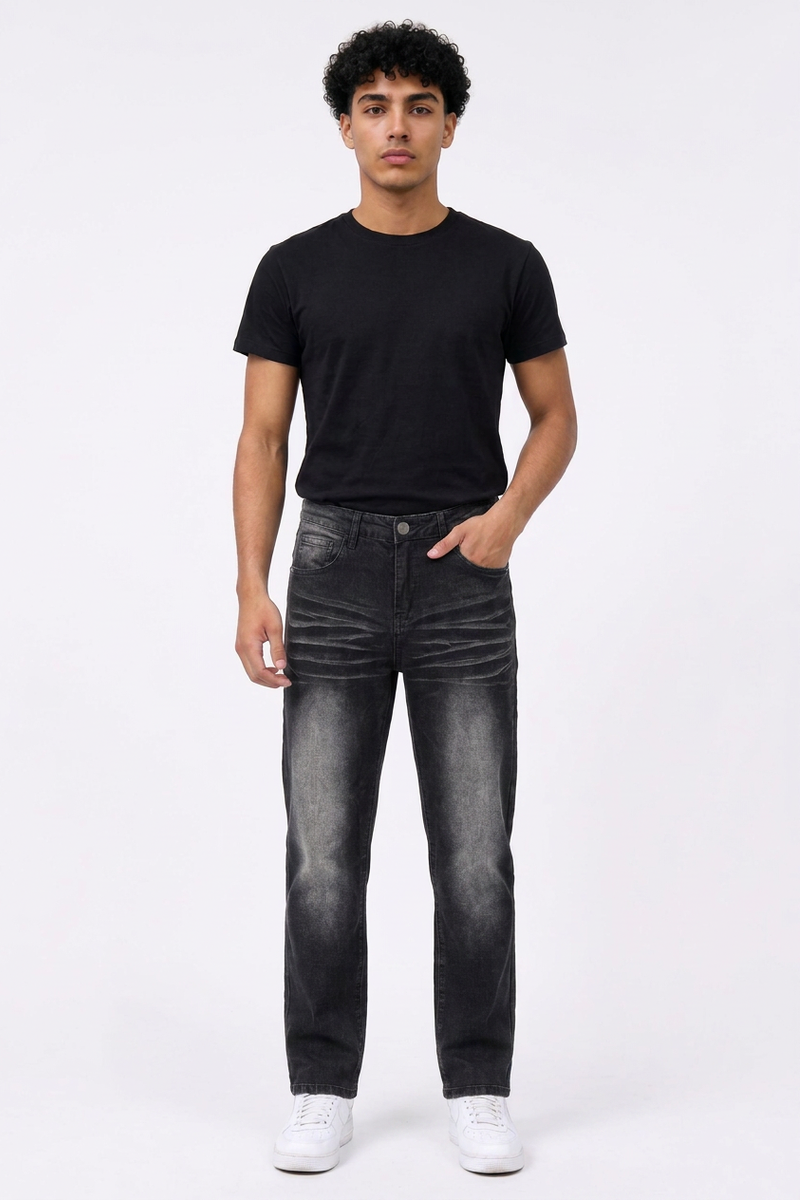 Men's Vintage Wash Straight Leg Jeans