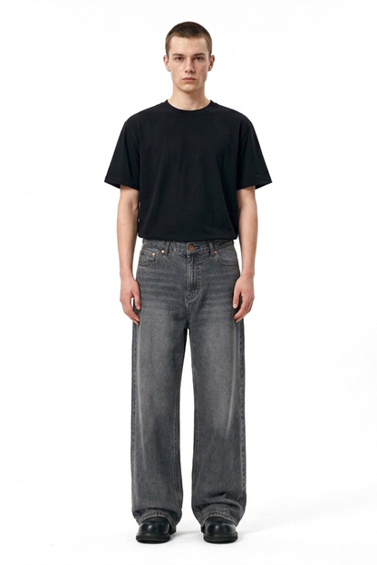 Men's Vintage Wash Baggy Wide Leg Jeans