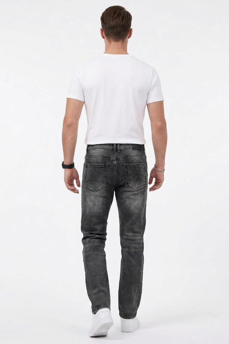 Men's Casual Rip Detail Slim Straight Jeans