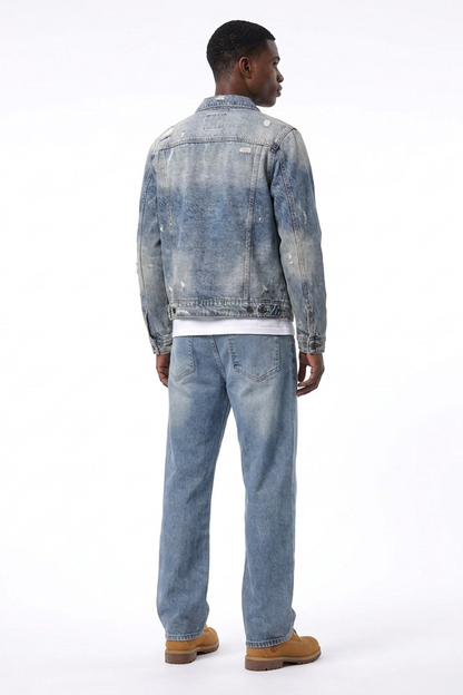 Men's Vintage Wash Loose Wide Leg Jeans