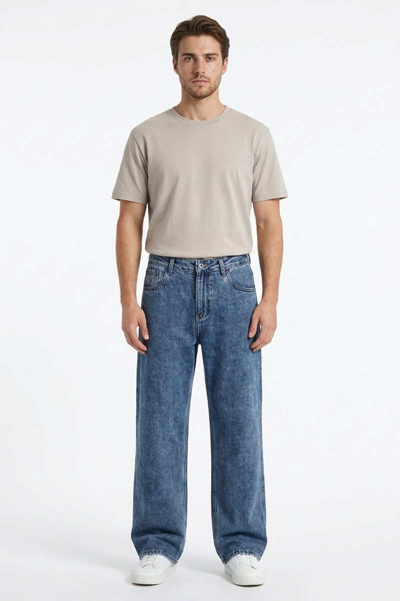 Men's Vintage Wash Straight Leg Jeans