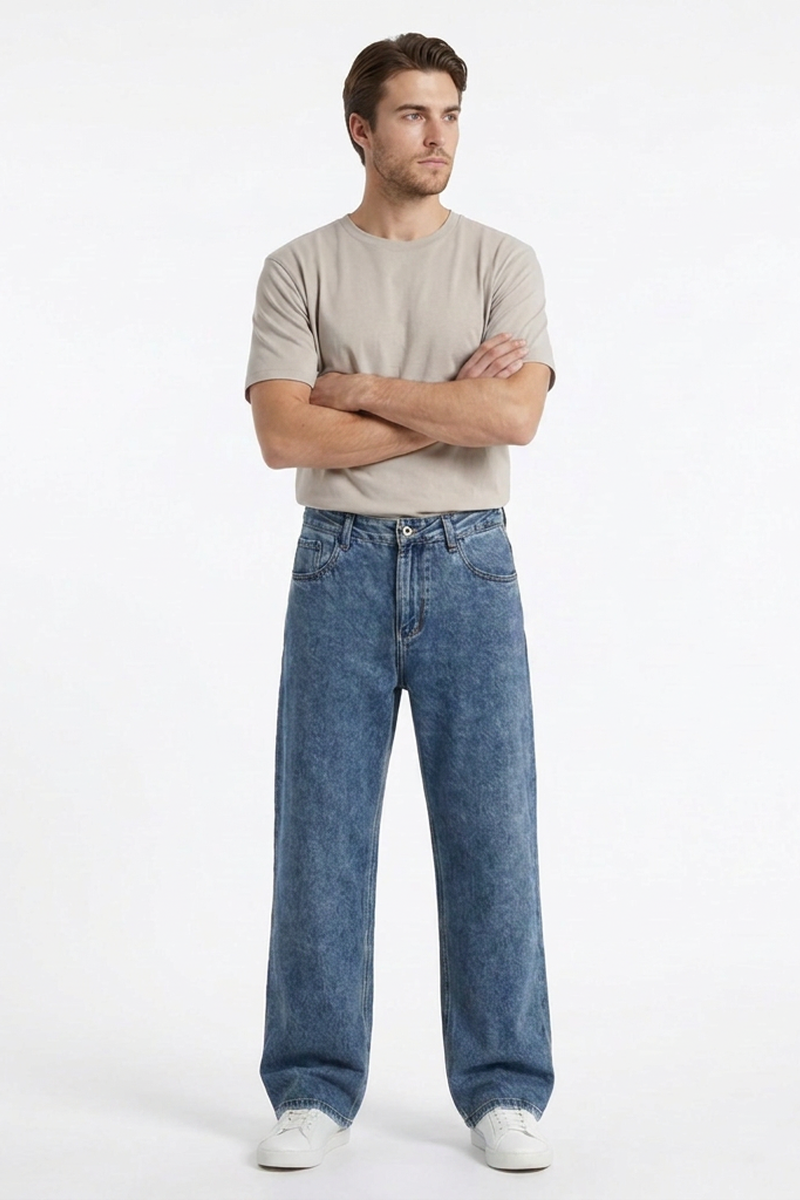 Men's Vintage Wash Straight Leg Jeans