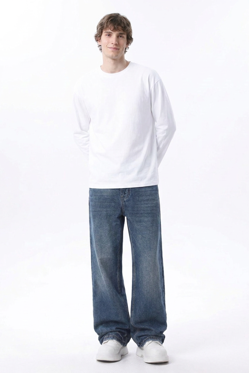 Men's Classic Washed Relaxed Straight Leg Jeans