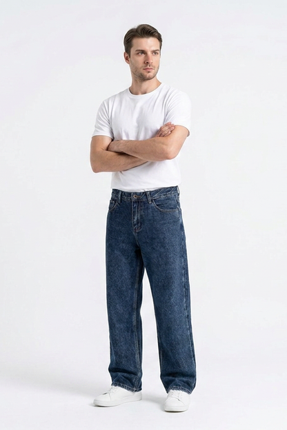 Men's Vintage Wash Straight Leg Jeans