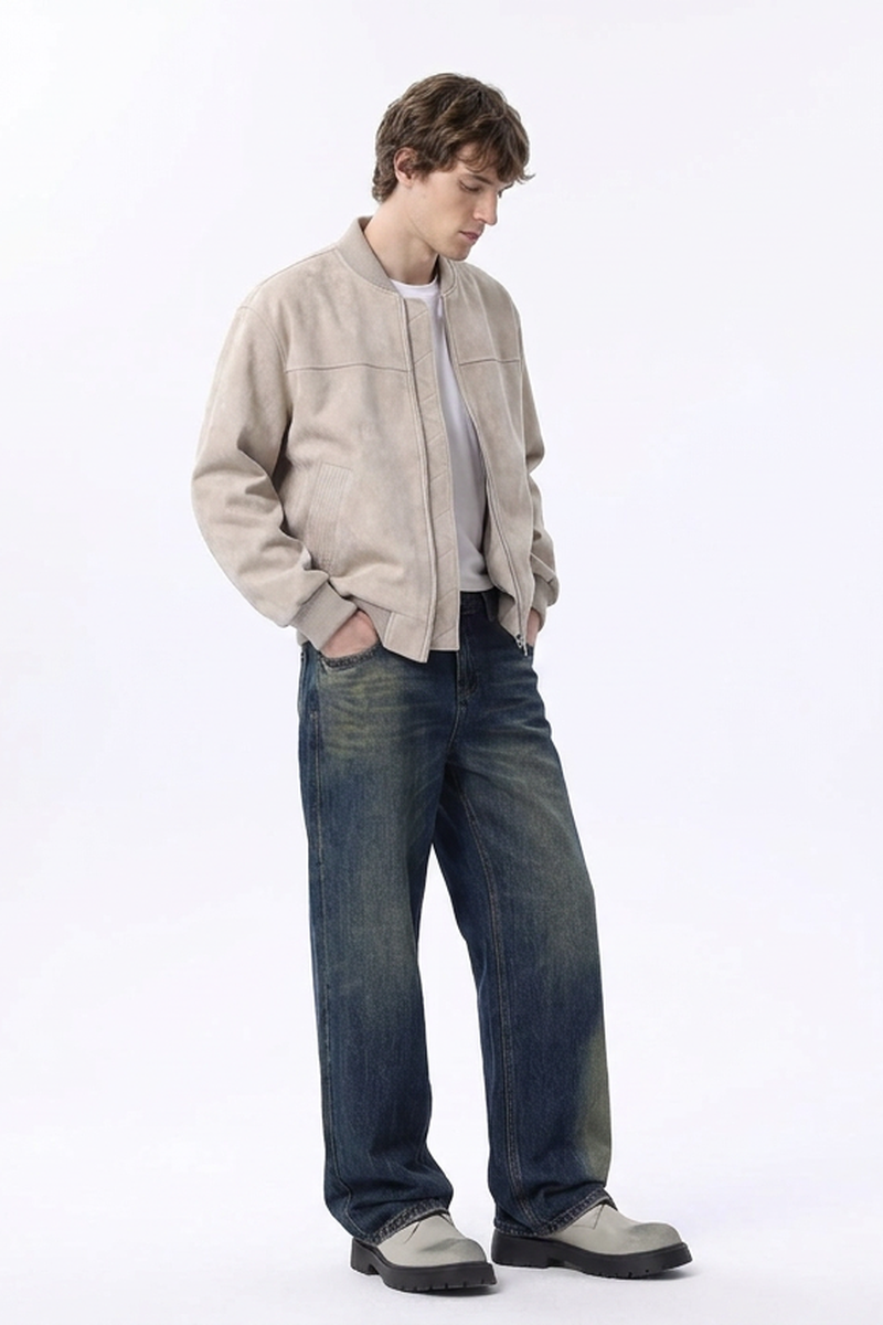 Men's Vintage Wash Straight Leg Jeans