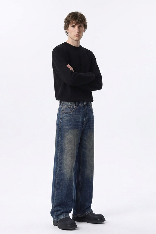 Men's Dirty Wash Straight Leg Jeans