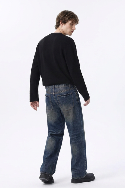 Men's Dirty Wash Straight Leg Jeans