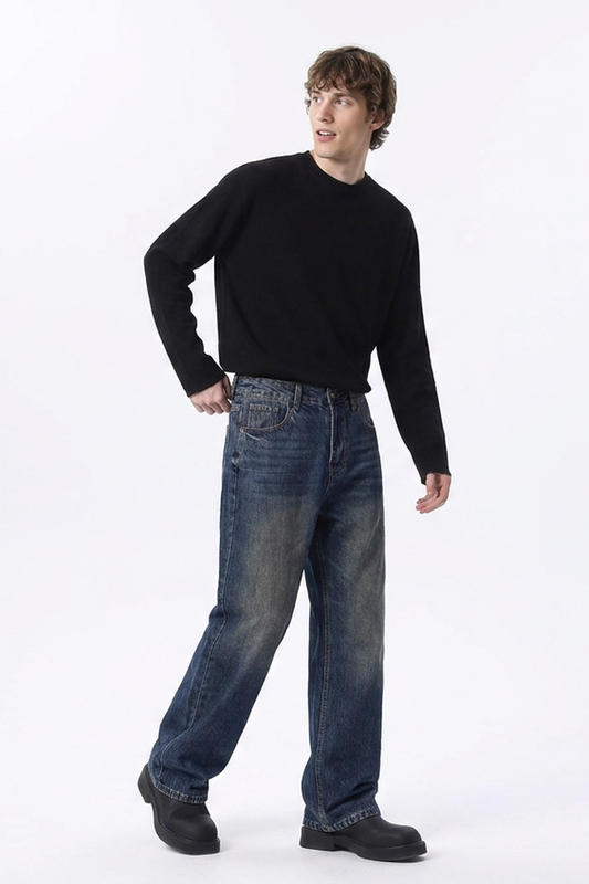 Men's Dirty Wash Straight Leg Jeans