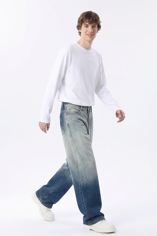Men's Gradient Wash Relaxed Straight Leg Jeans