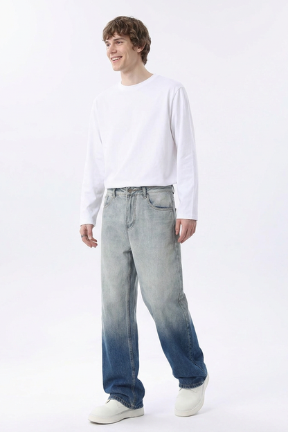 Men's Gradient Wash Relaxed Straight Leg Jeans