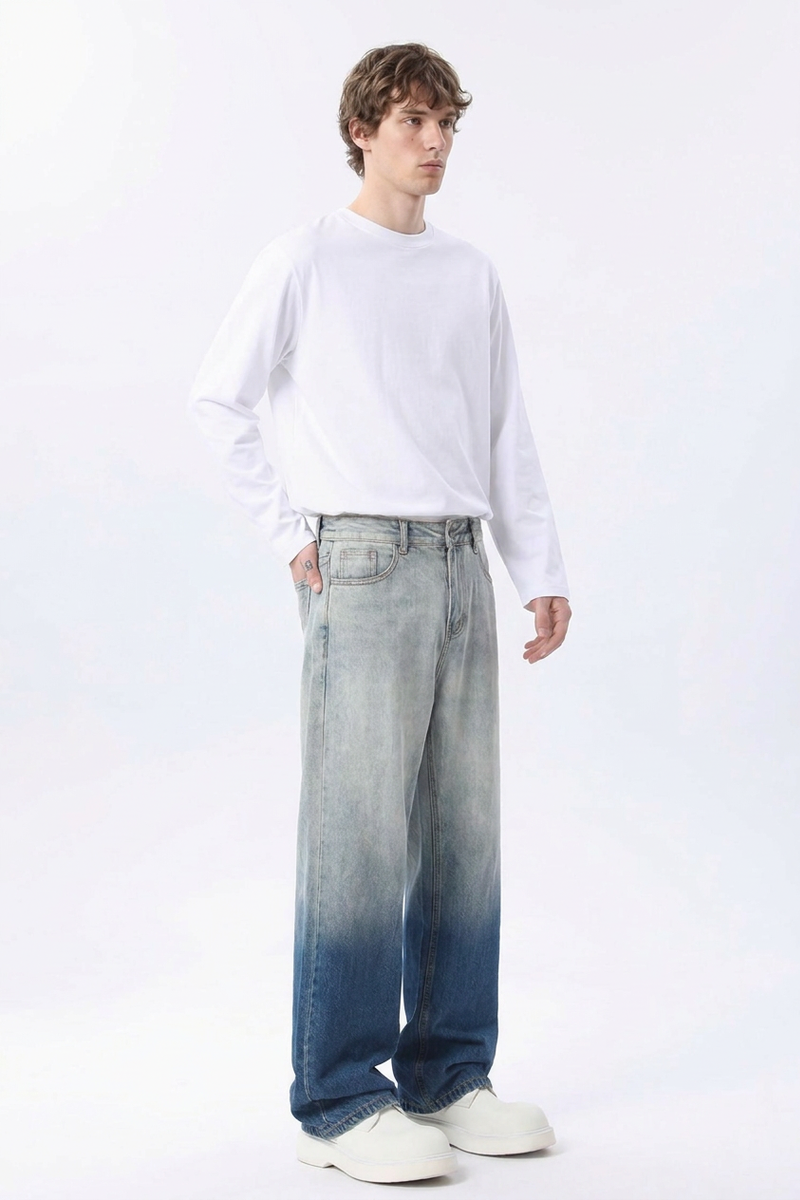 Men's Gradient Wash Relaxed Straight Leg Jeans