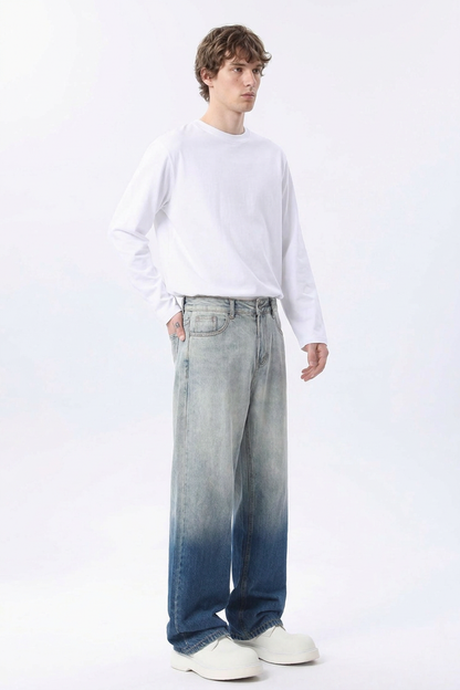 Men's Gradient Wash Relaxed Straight Leg Jeans