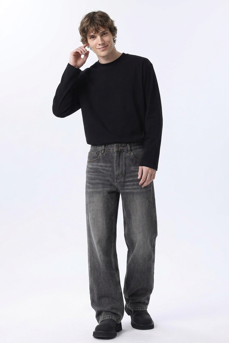Men's Wash Relaxed Straight Leg Jeans