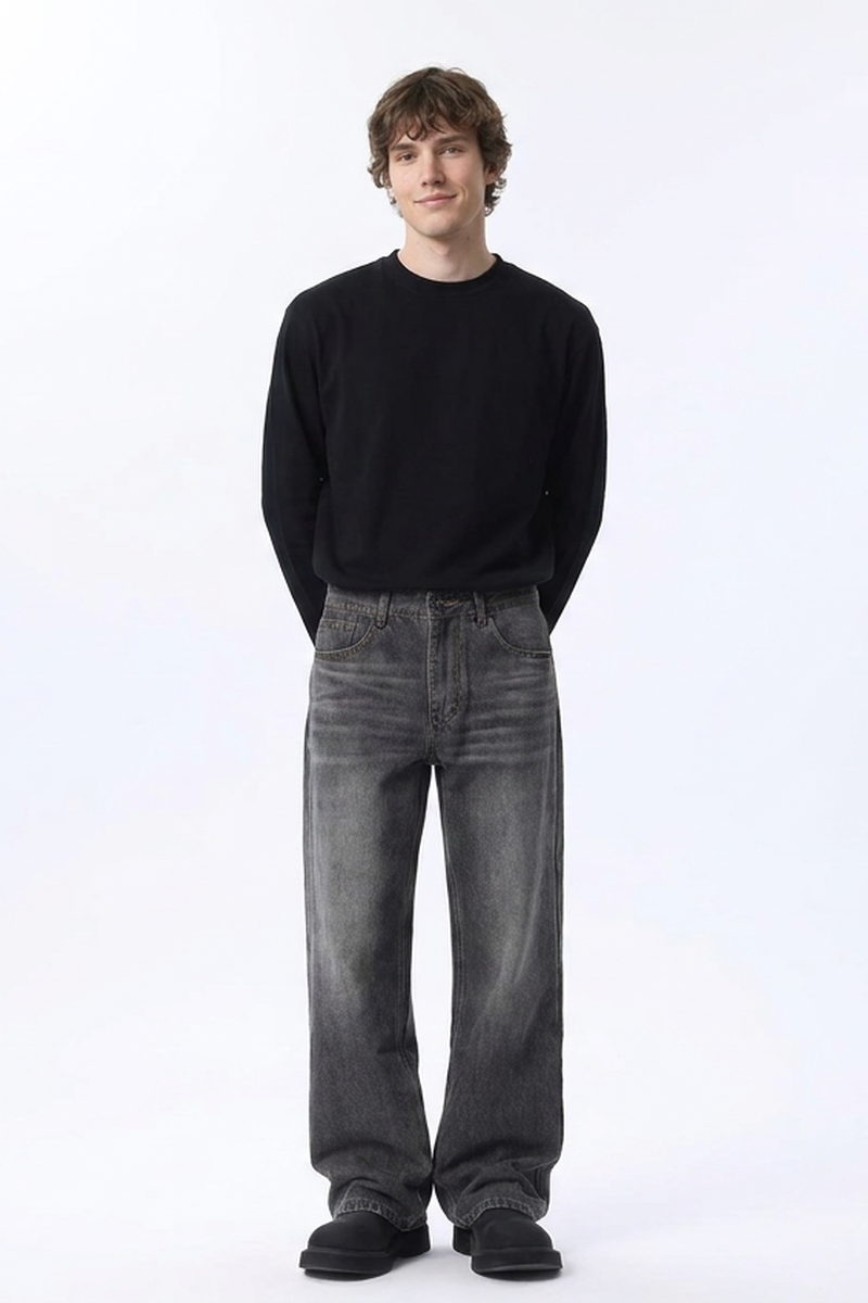 Men's Wash Relaxed Straight Leg Jeans
