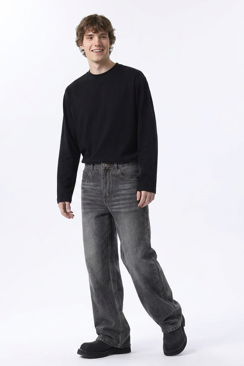 Men's Wash Relaxed Straight Leg Jeans