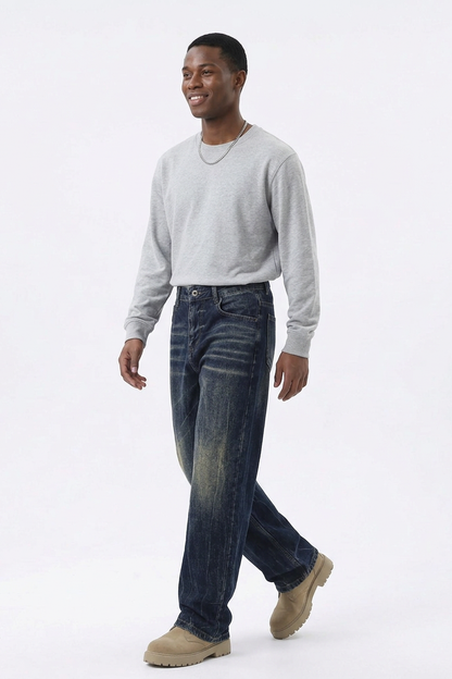 Men's Relaxed Wash Straight Leg Jeans