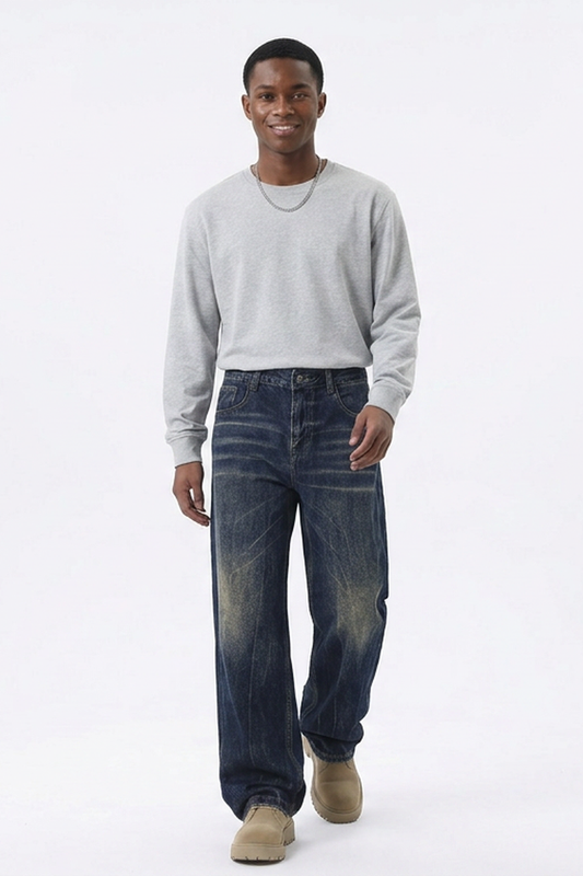 Men's Relaxed Wash Straight Leg Jeans