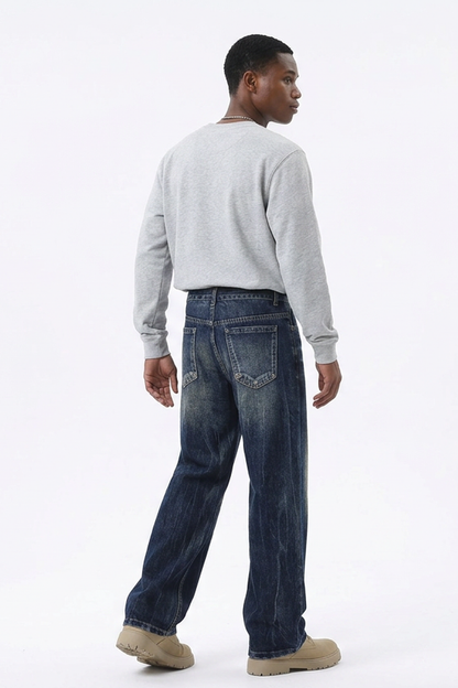 Men's Relaxed Wash Straight Leg Jeans