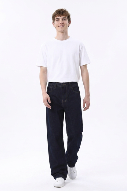 Men's Raw Wash Relaxed Straight Leg Jeans