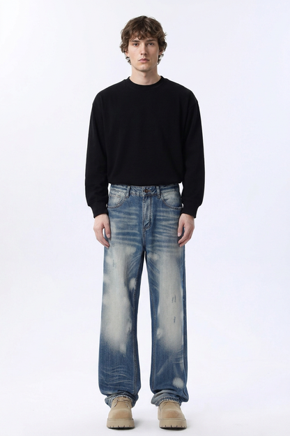 Men's Relaxed Drapey Straight Leg Jeans