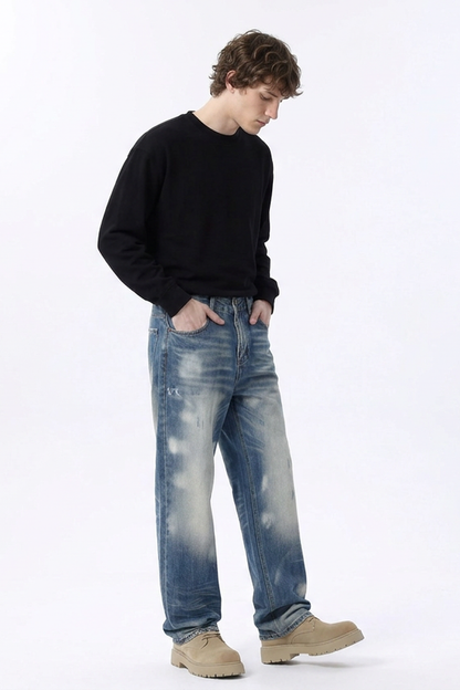 Men's Relaxed Drapey Straight Leg Jeans
