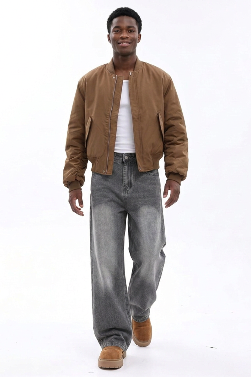 Men's Vintage Wash Loose Wide Leg Jeans