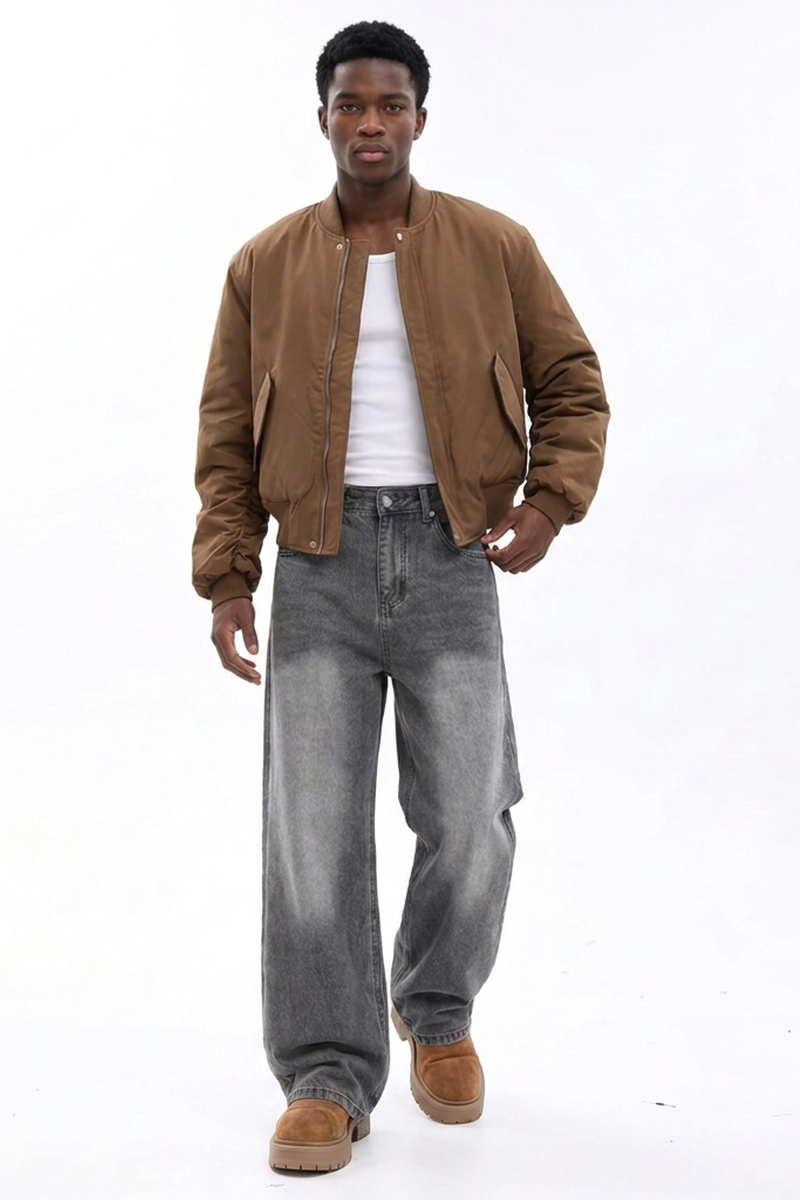 Men's Vintage Wash Loose Wide Leg Jeans