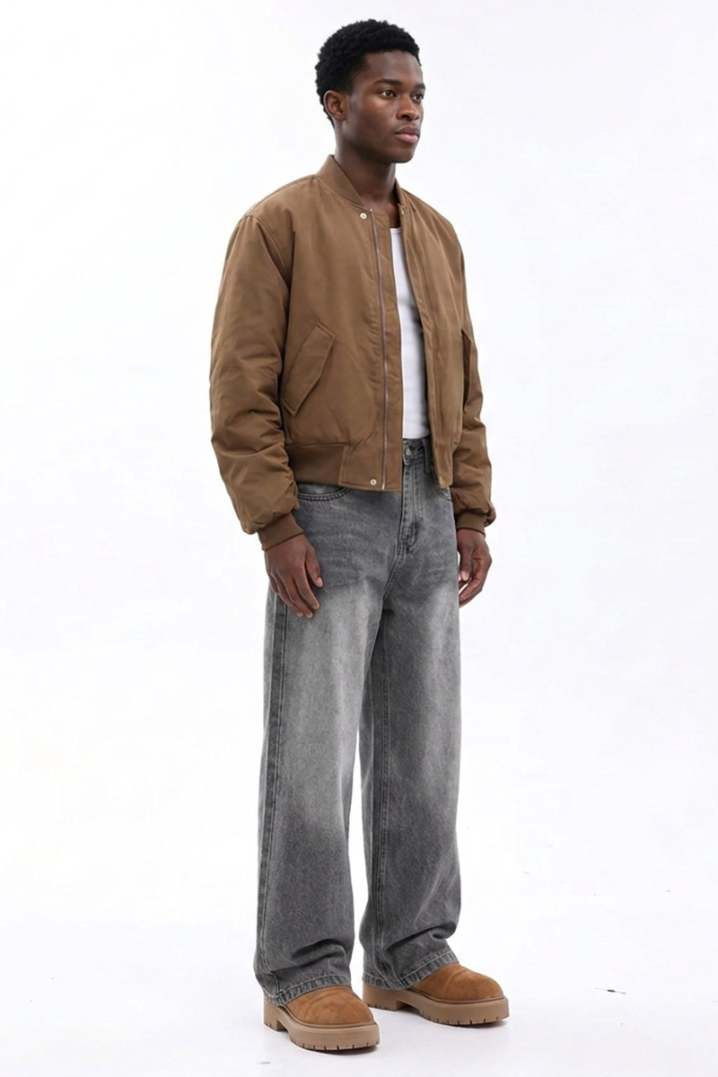 Men's Vintage Wash Loose Wide Leg Jeans