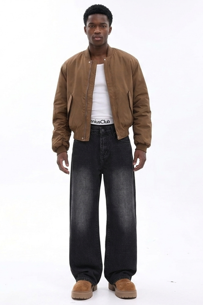 Men's Vintage Wash Loose Wide Leg Jeans