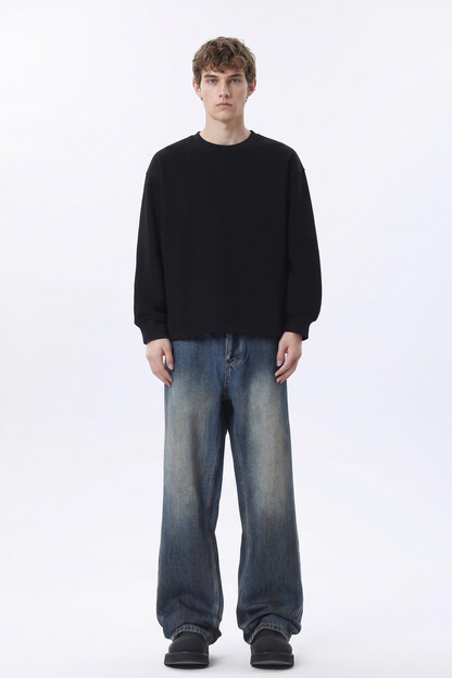 Men's Dirty Wash Relaxed Straight Leg Jeans