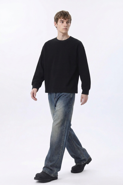 Men's Dirty Wash Relaxed Straight Leg Jeans