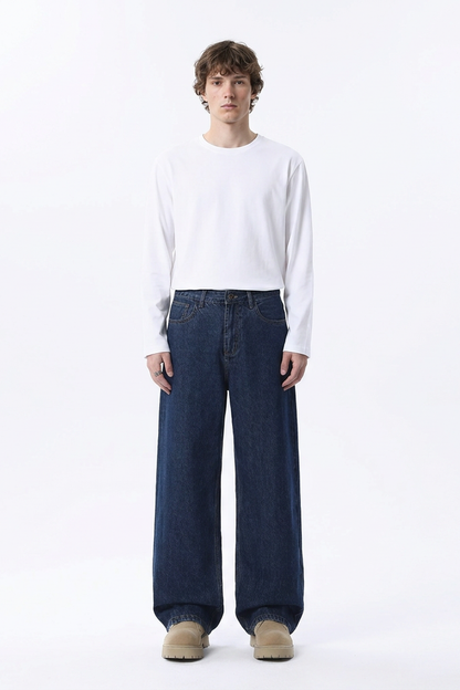 Men's Classic Drape Wide Leg Jeans
