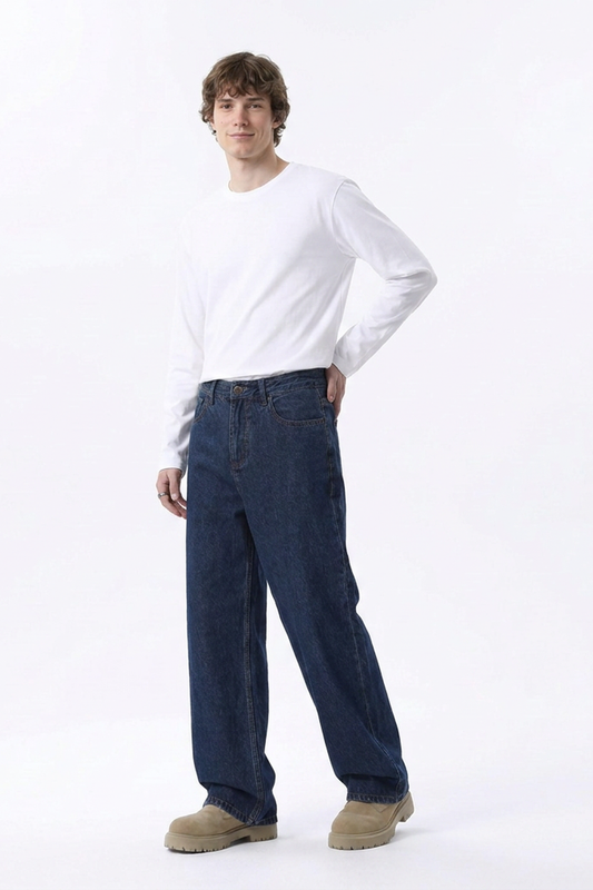 Men's Classic Drape Wide Leg Jeans