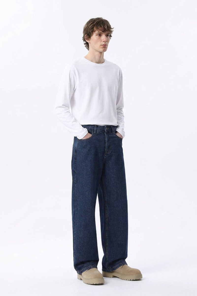Men's Classic Drape Wide Leg Jeans