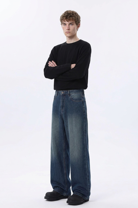 Men's Soft Drape Relaxed Wide Leg Jeans