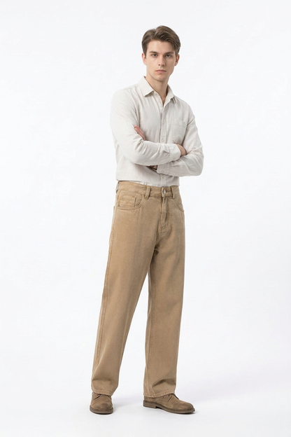 Men's Vintage Washed Straight Leg Jeans