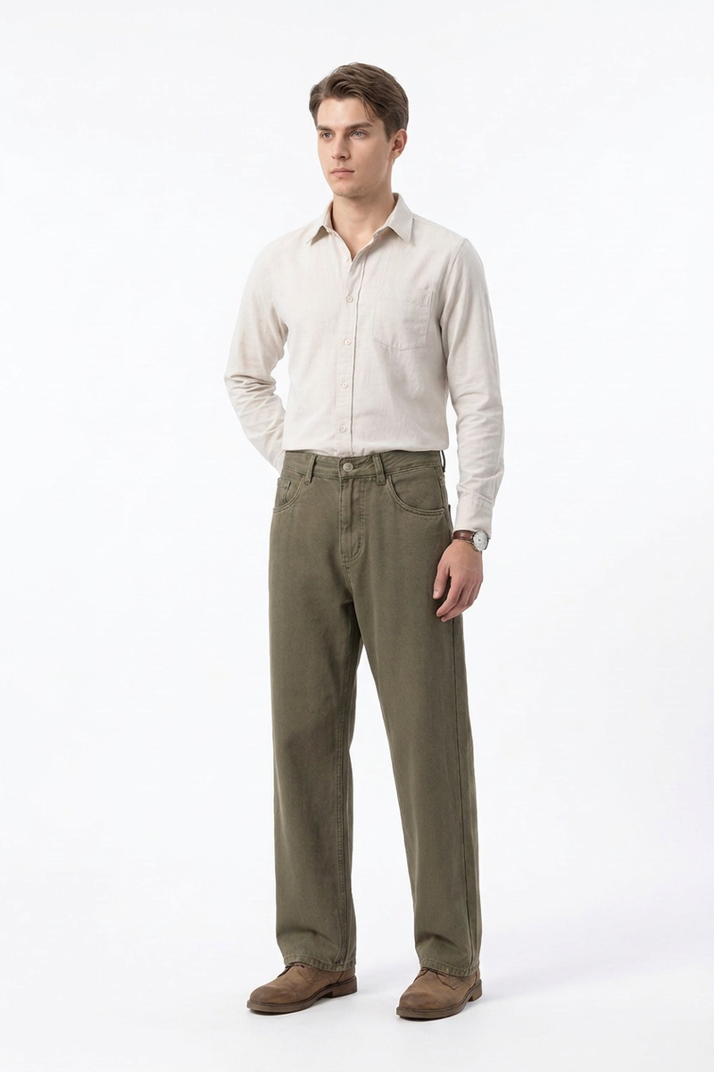 Men's Vintage Washed Straight Leg Jeans