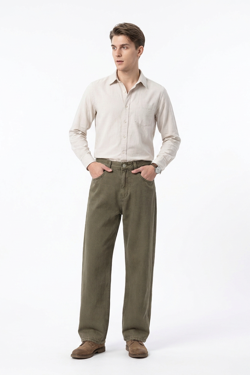 Men's Vintage Washed Straight Leg Jeans