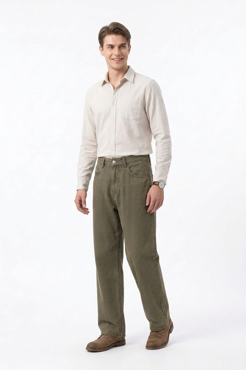 Men's Vintage Washed Straight Leg Jeans