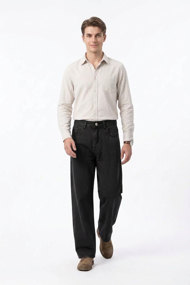 Men's Vintage Washed Straight Leg Jeans