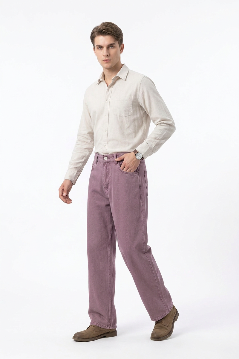 Men's Vintage Washed Straight Leg Jeans