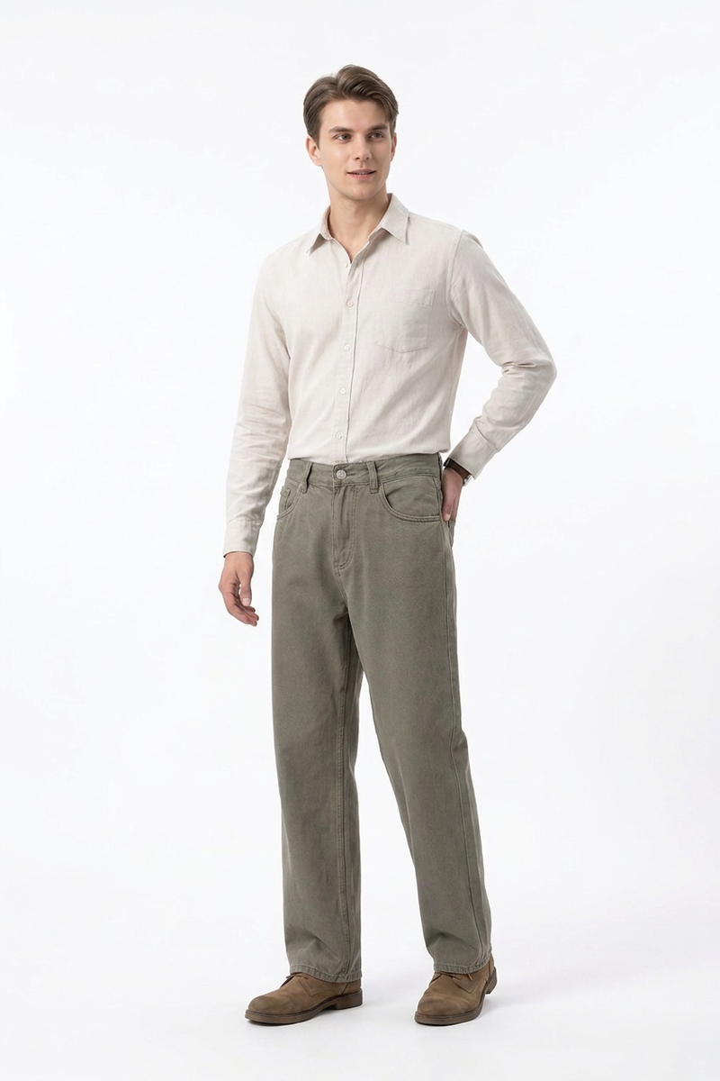 Men's Vintage Washed Straight Leg Jeans